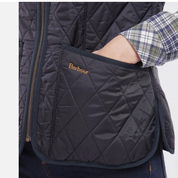 Barbour Betty Quilted Vest Navy Size 4 - Picture 6 of 7